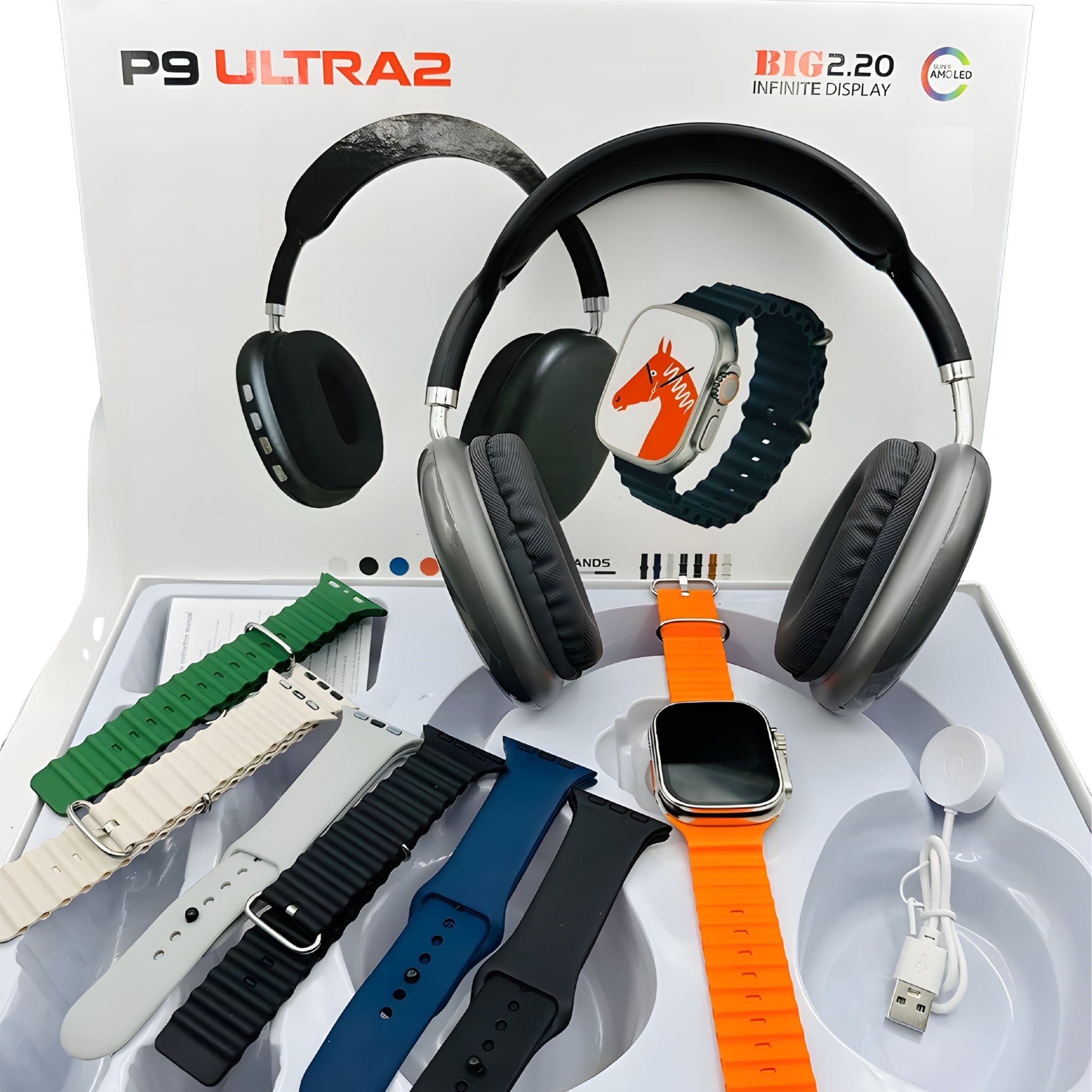 P9 Ultra 2 Smart Watch Combo With Headphones watch swift card 
